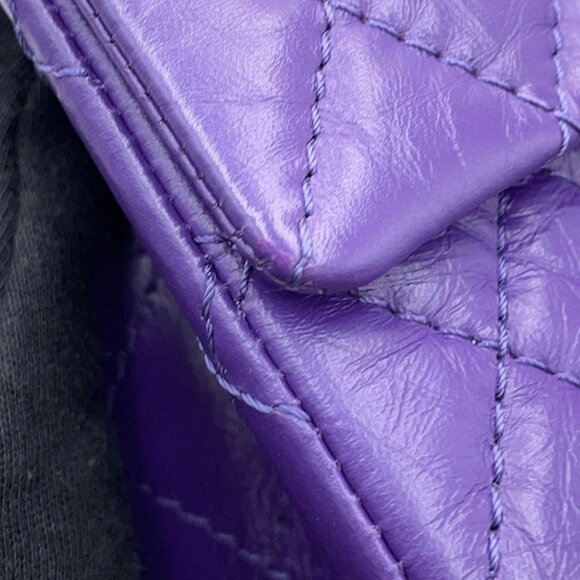 CHANEL 2.55 ChainShoulder Bag Size 20 Aged Calf Leather Purple - Picture 7 of 16